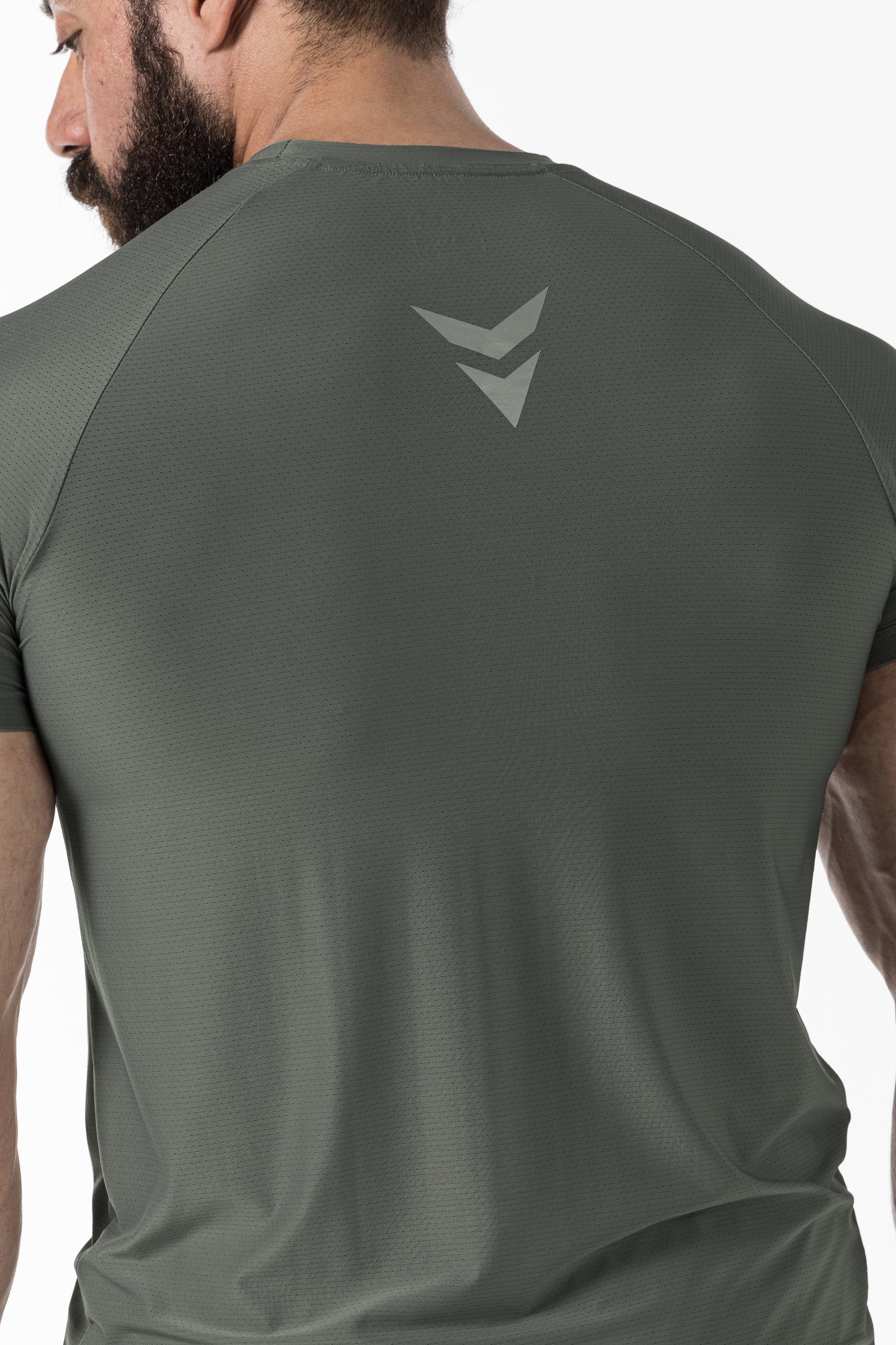 grey green short sleeve men