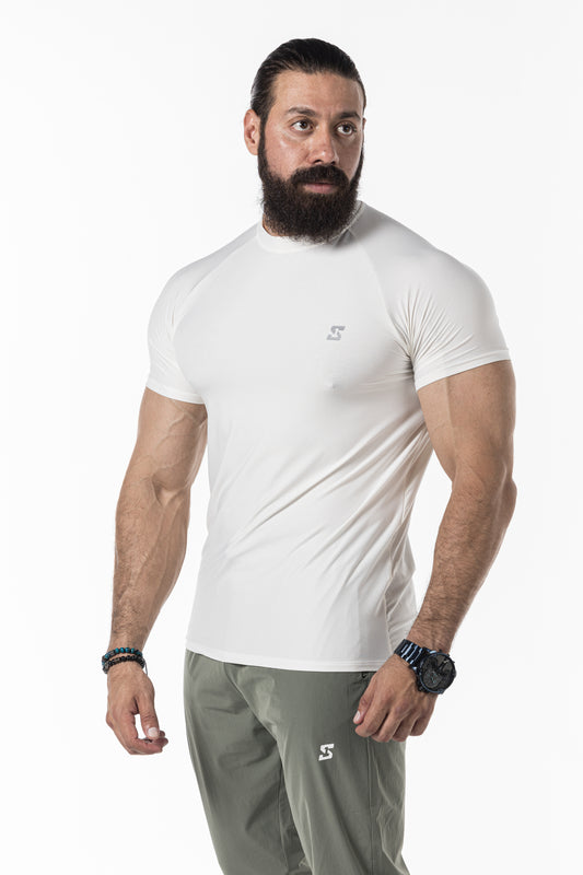 white short sleeve men
