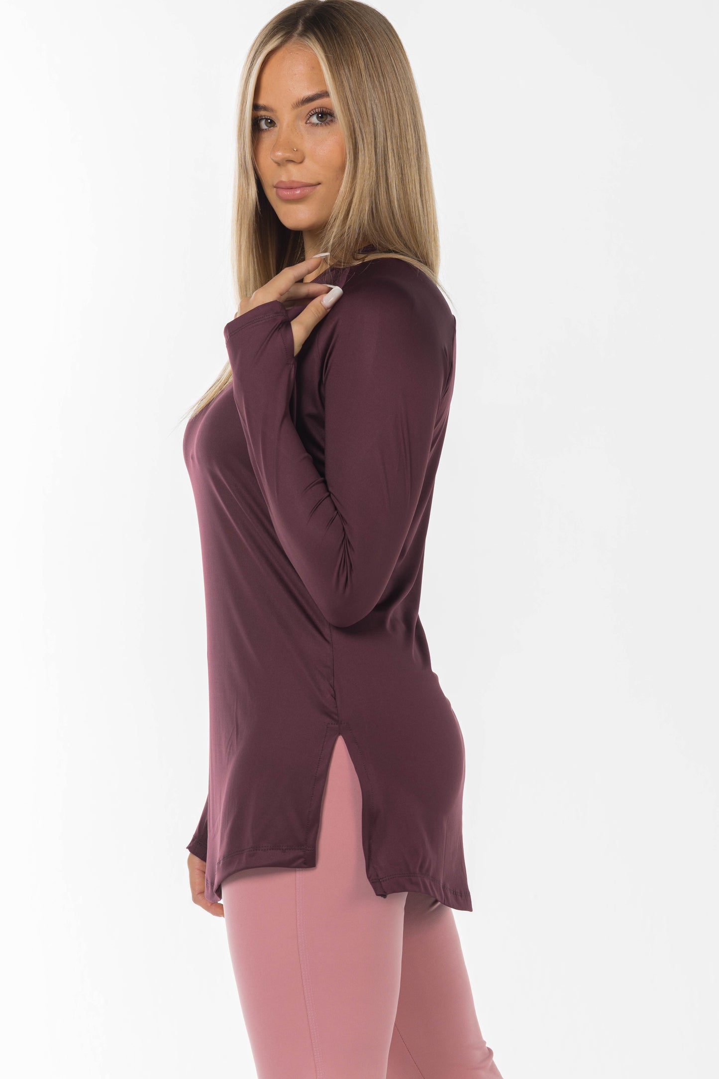 burgundy long sleeve