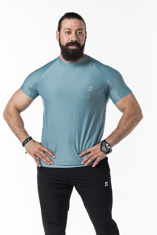 light blue short sleeve men