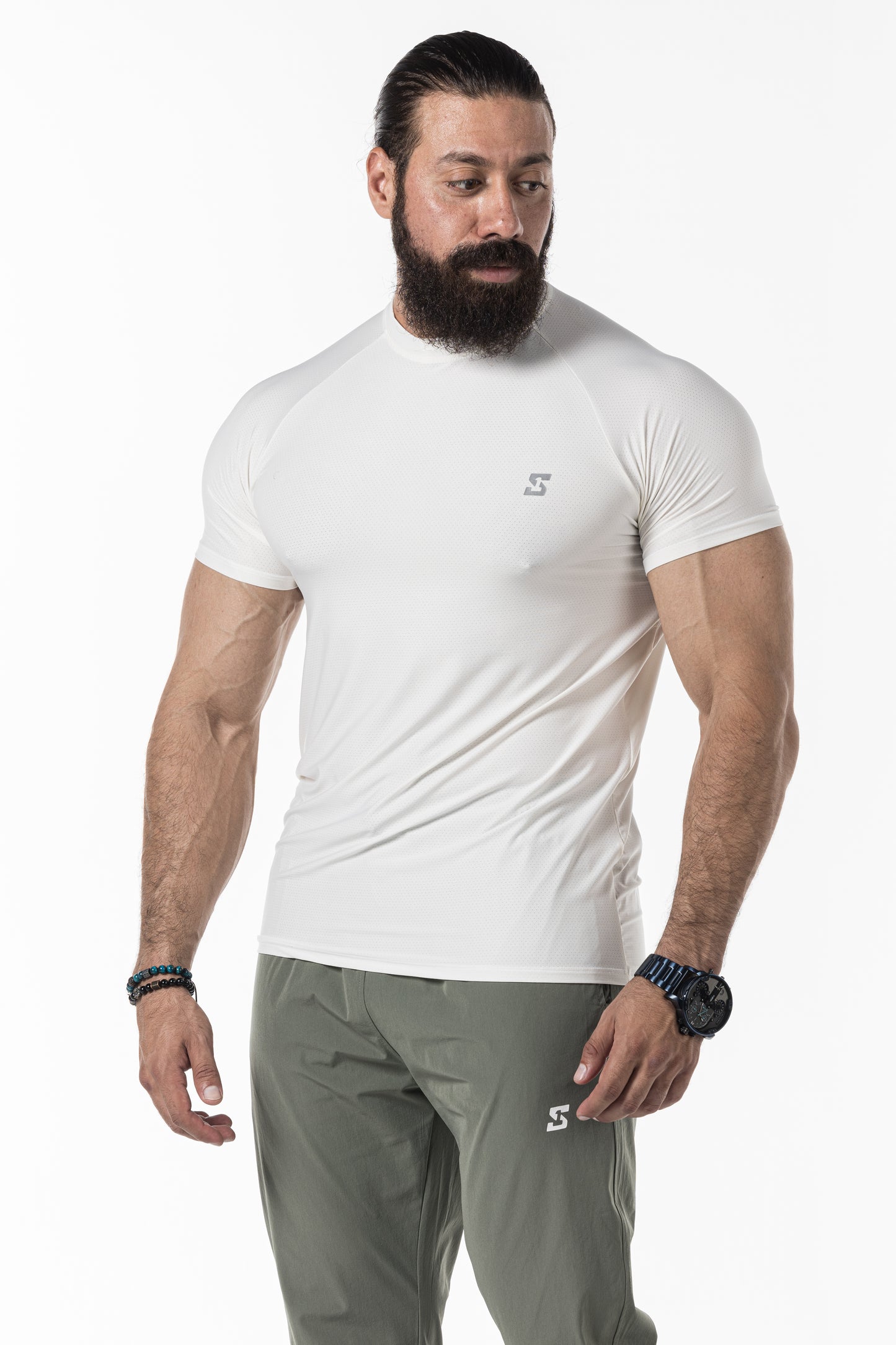 white short sleeve men