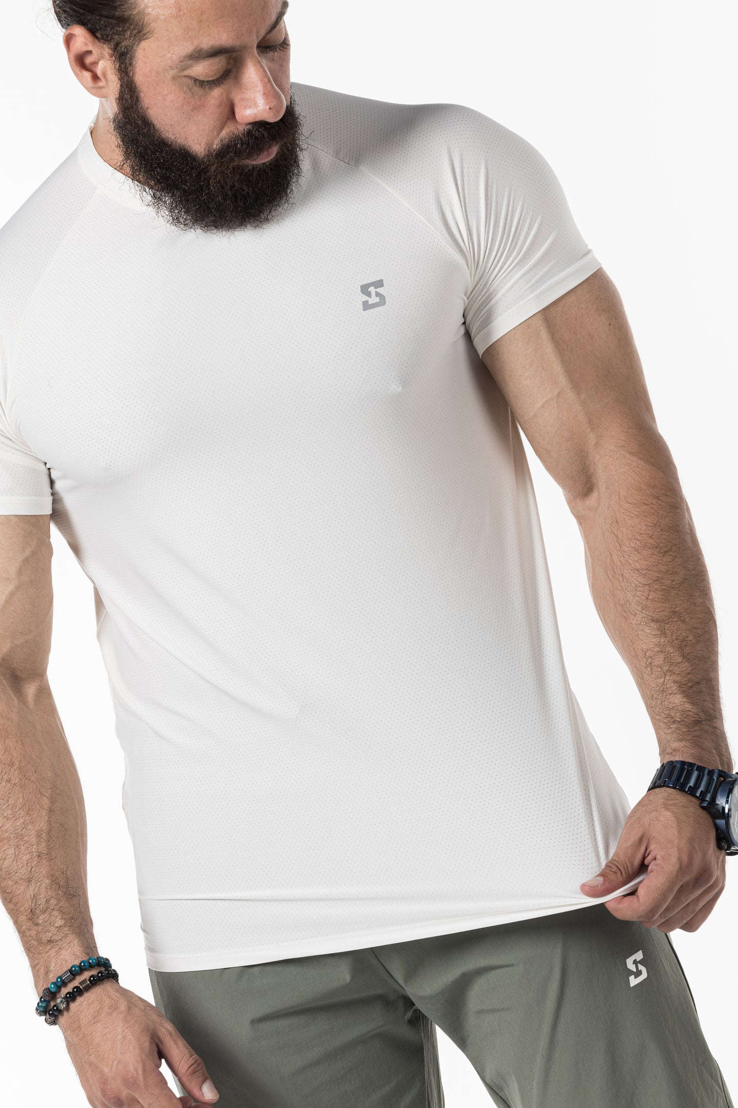 white short sleeve men
