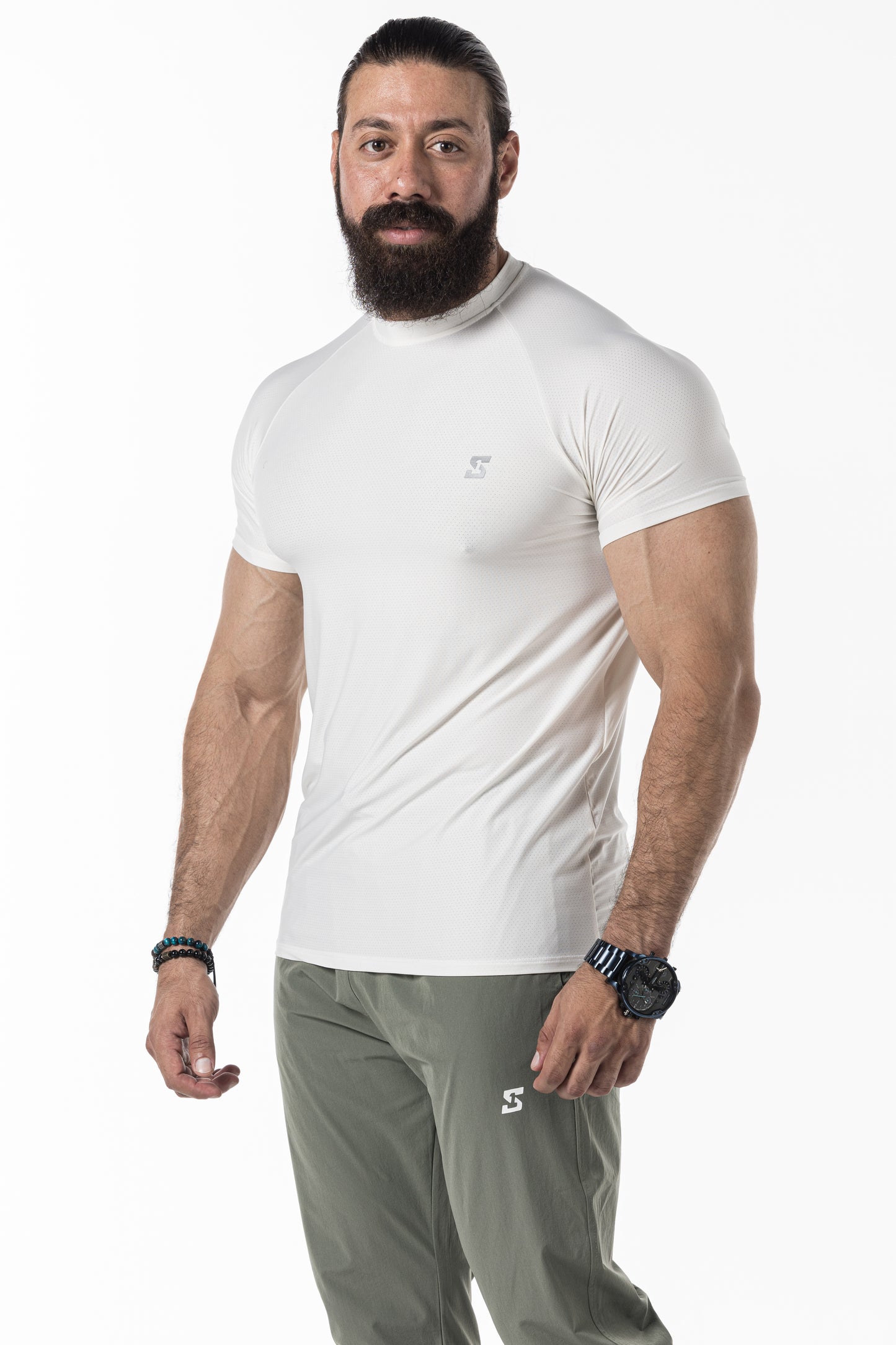 white short sleeve men