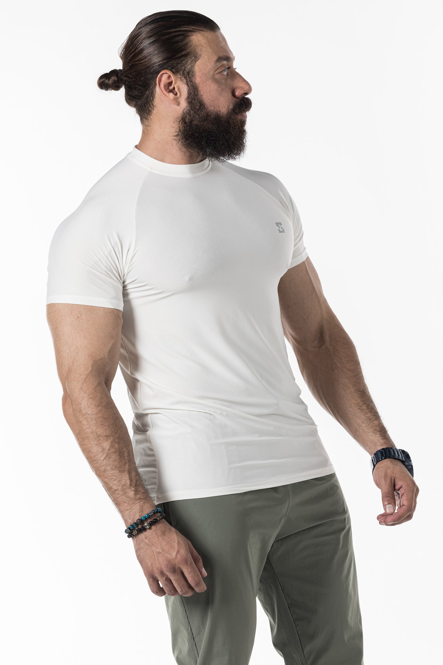 white short sleeve men