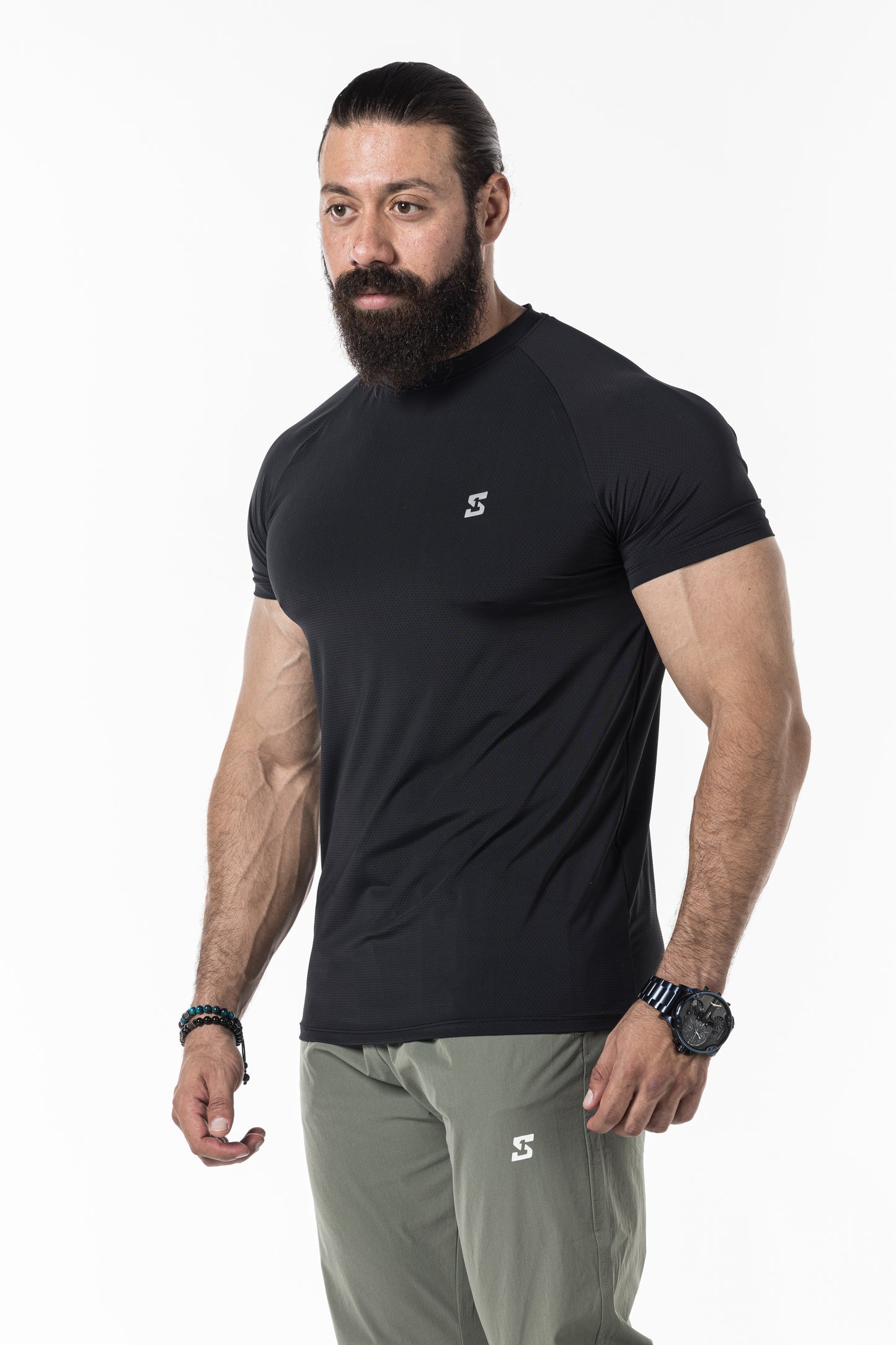 black short sleeve men