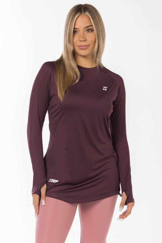 burgundy long sleeve