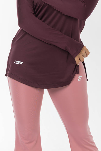 burgundy long sleeve