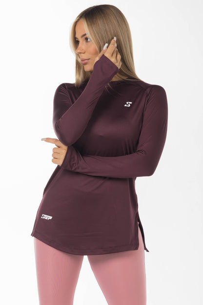 burgundy long sleeve