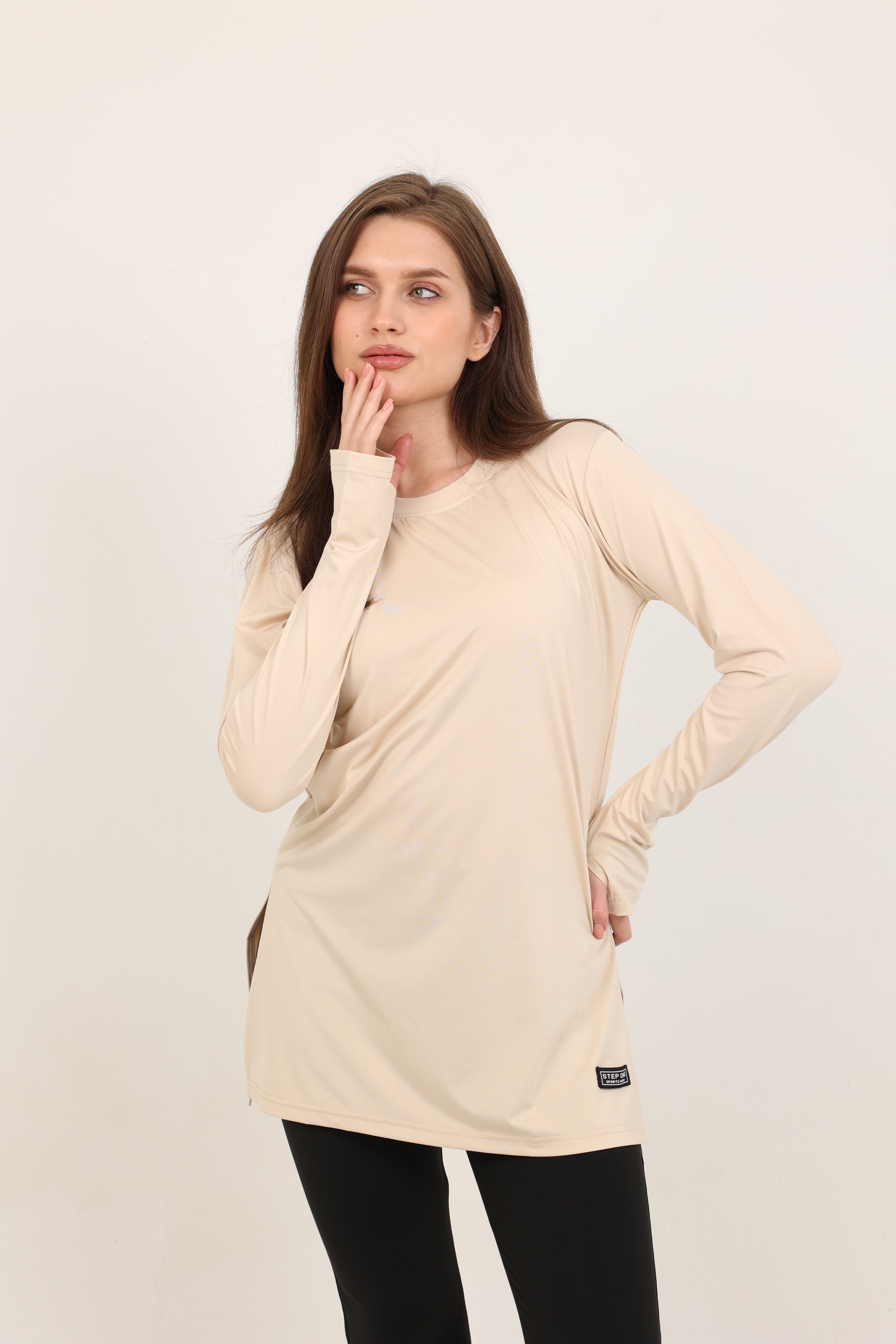 WANIMA KDB LONGSLEEVE Beige×Black XL Long sleeve long fit – step one sportswaer